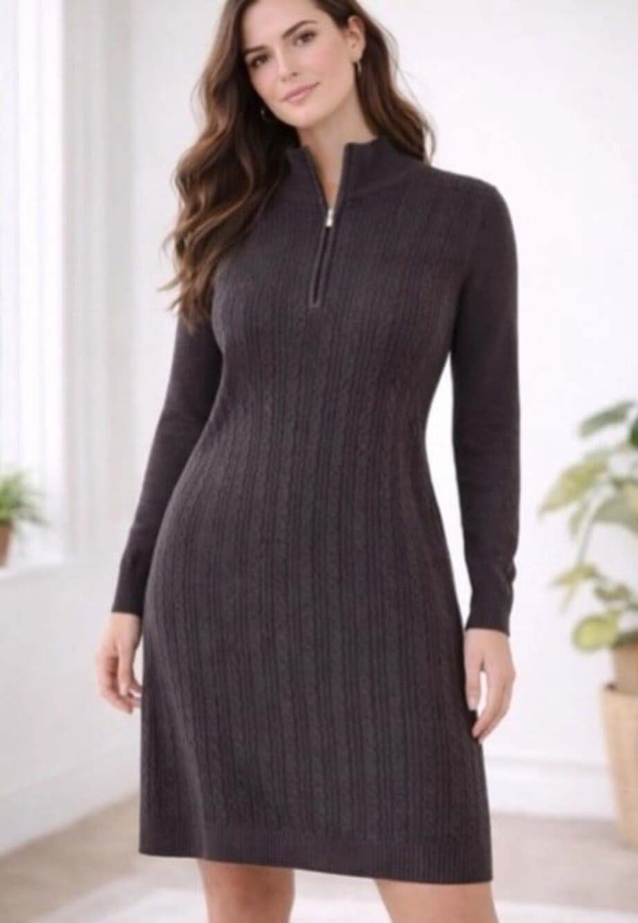 $148 Tommy Bahama Pickford Cable Knit Half Zip Sweater Dress Women’s Extra Large
